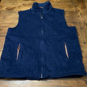 Trient Luxury vest Navy with tan lining wool men’s size Large